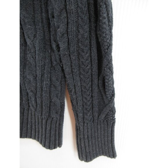Eddie Bauer Sweater Large Wool Blend Fisherman Turtleneck Cable Y2K - Picture 3 of 11
